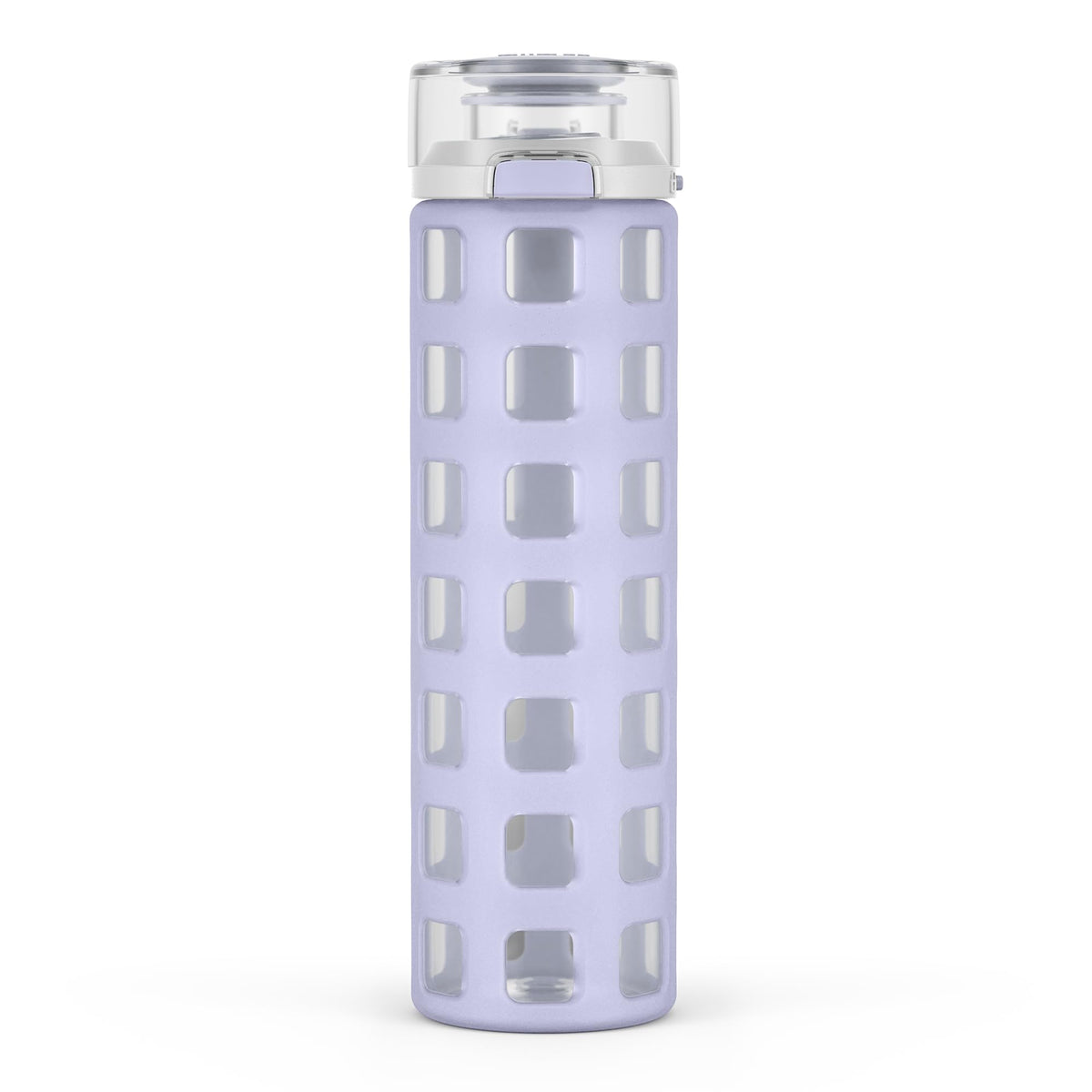 Ello Syndicate 20oz Reusable Glass Water Bottle with One-Touch Leak Proof Flip Lid and Protective Non-Slip Silicone Sleeve and Carry Loop for Coffee, Tea and Water, BPA-free, Dishwasher Safe, Pink