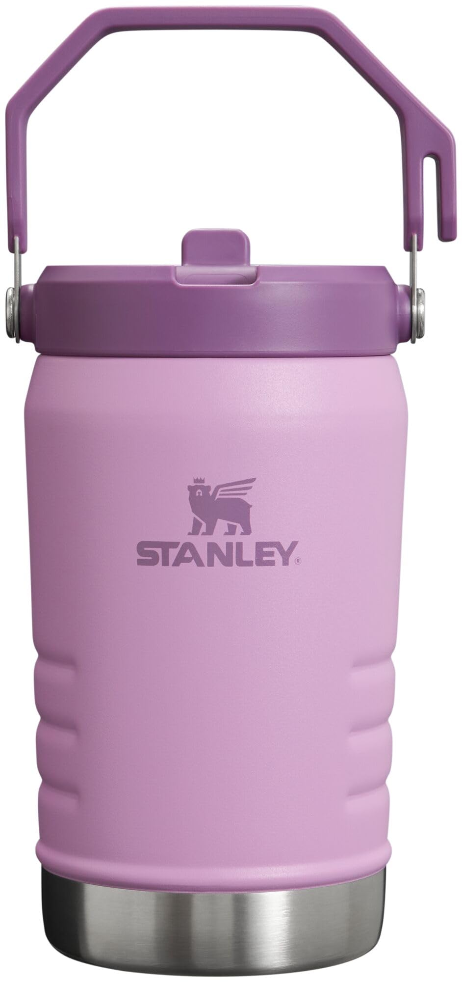 Stanley IceFlow Flip Straw Jug with Handle 40 oz| Twist On Lid and Flip Up Straw | Leak Resistant for Travel and Sports | Insulated Stainless Steel | BPA-Free | Rose Quartz