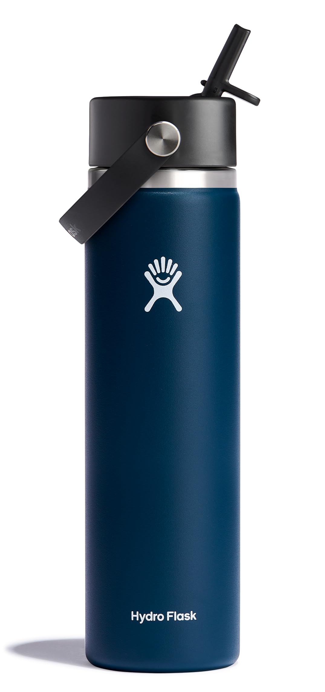 Hydro Flask Water Bottle - Insulated Stainless Steel - Wide Straw Lid, Non Spill, Leakproof in 40 Oz Indigo Blue