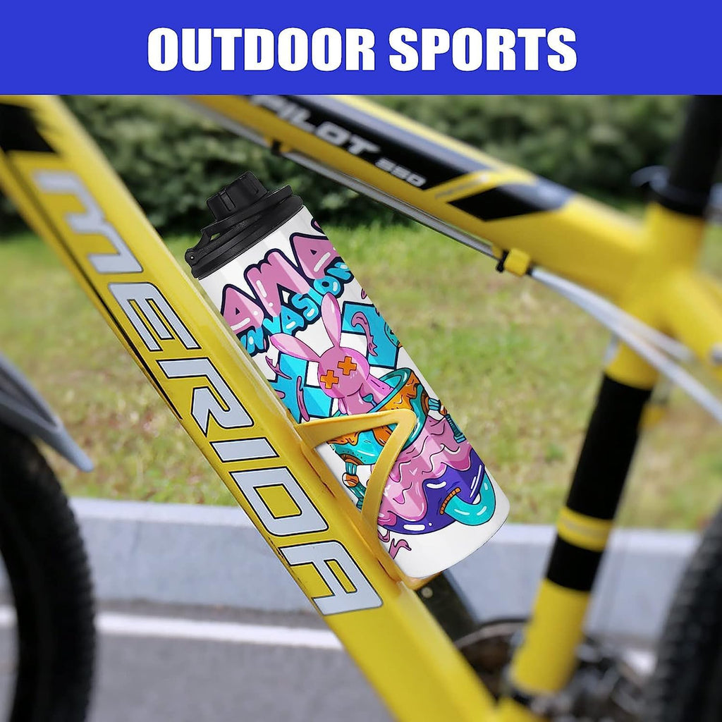 30 Pack Sublimation Water Bottle Blanks 20 oz Sublimation Sports Water Bottle with Handle Stainless Steel Sublimation Tumbler Blanks with Lids and Straws, Individually Box, White, DIY Gift