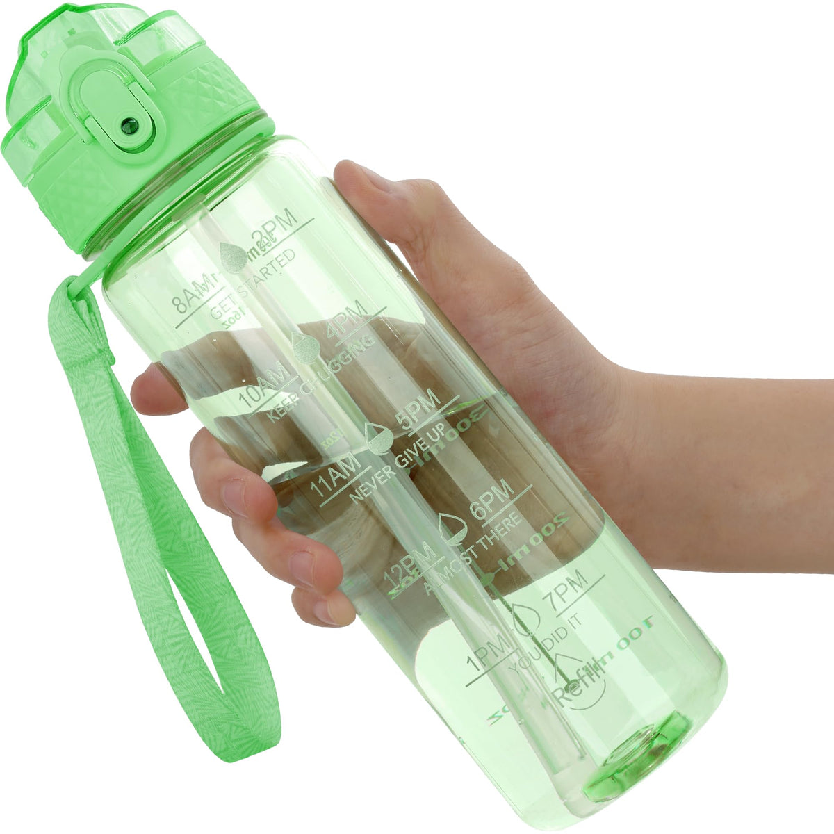 OLDLEY 12oz Kids Motivational Water Bottle, Silicone Straw, Leak-Proof Tritan BPA-Free, Reusable for School Girls & Boys, Clear