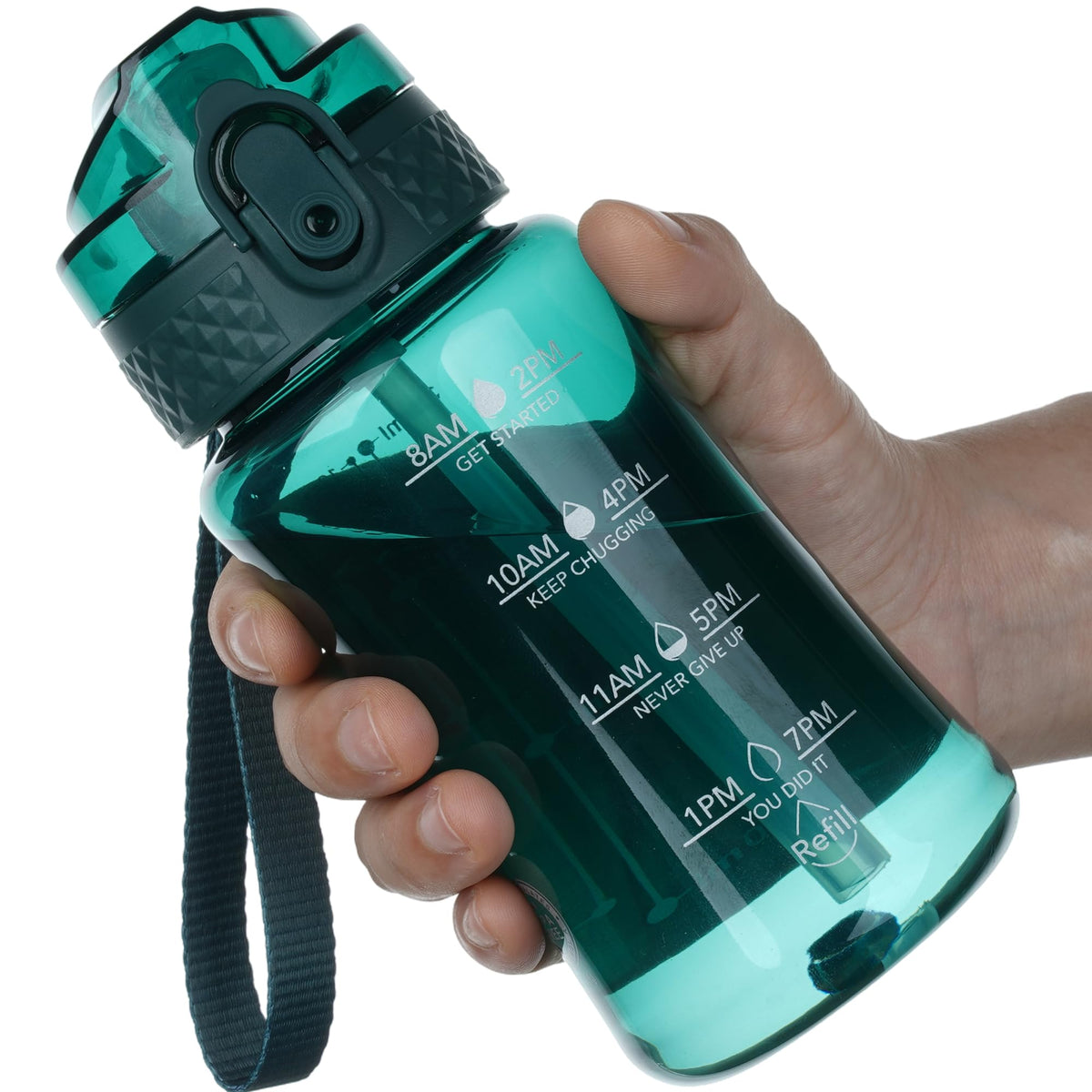 OLDLEY 12oz Kids Motivational Water Bottle, Silicone Straw, Leak-Proof Tritan BPA-Free, Reusable for School Girls & Boys, Clear